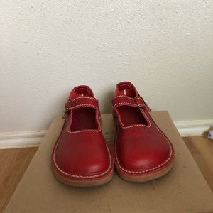 Red Mary Jane (himmerland duckfeet) leather shoes